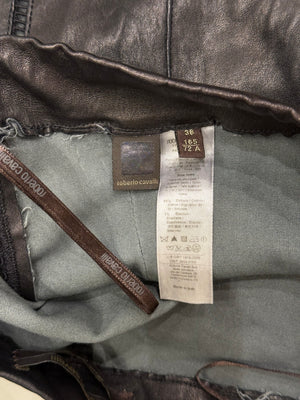 2010s Roberto Cavalli leather skinny pants