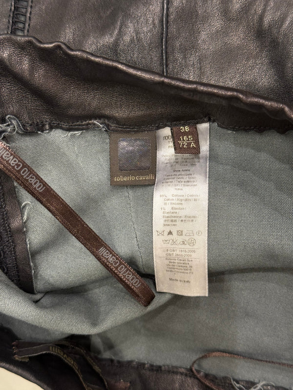 2010s Roberto Cavalli leather skinny pants