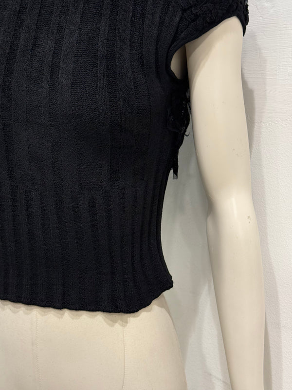 2000s Roberto Cavalli lace cropped top