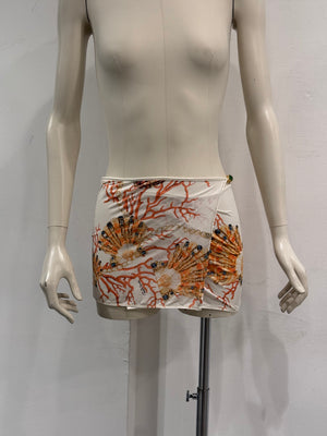 S/S2005 Roberto Cavalli sea print wrap mini skirt