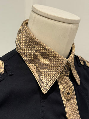 2000s Dolce & Gabbana real Python trim shirt
