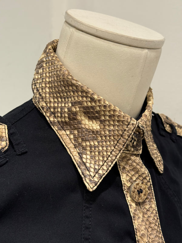 2000s Dolce & Gabbana real Python trim shirt