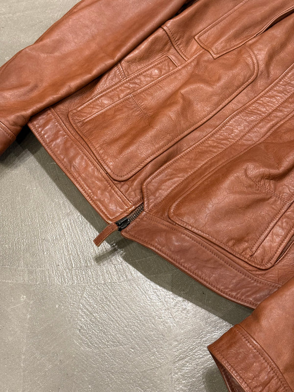 2010s Armani paneled leather jacket