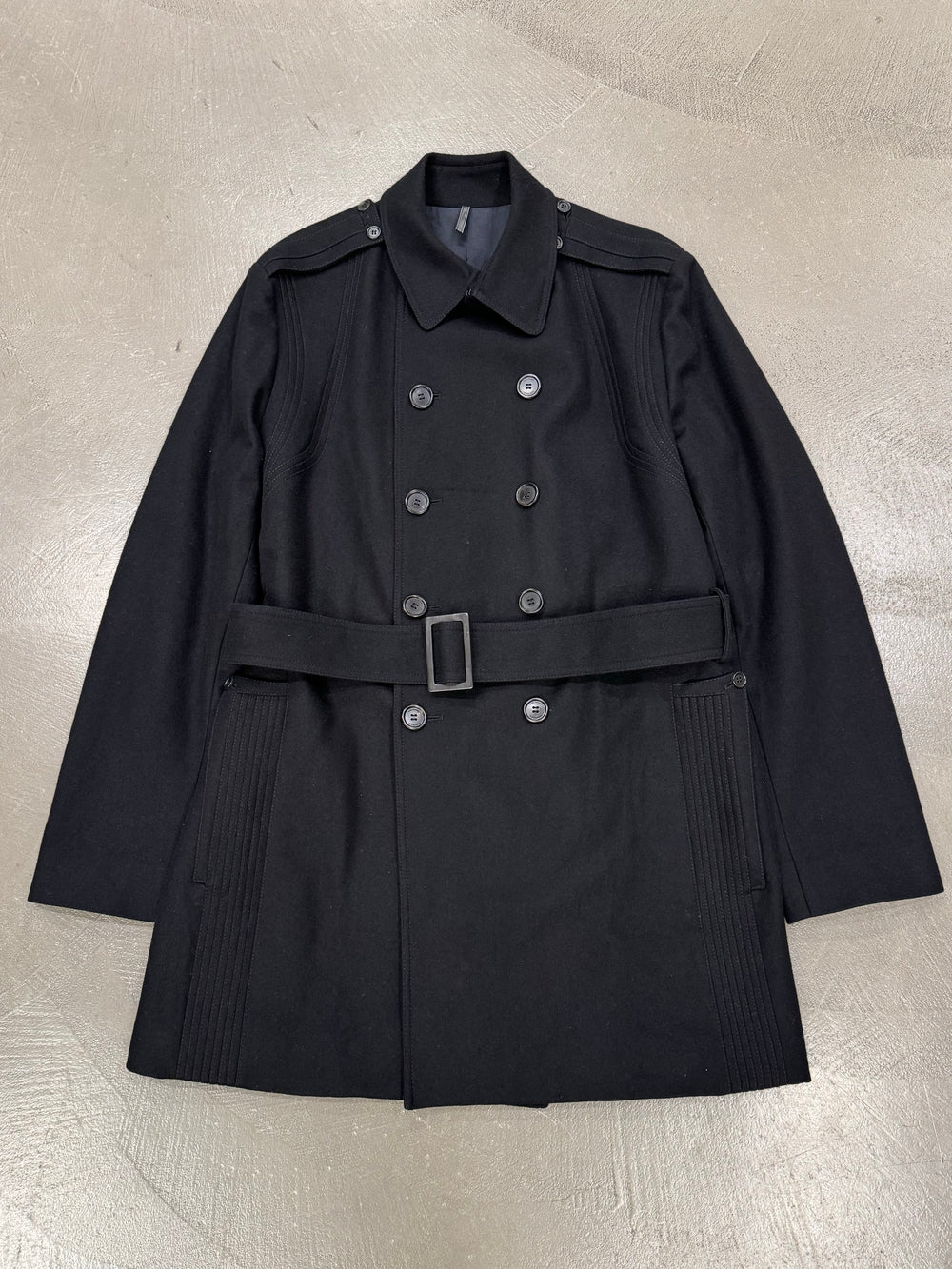 A/W2008 Dior paneled military wool belted coat