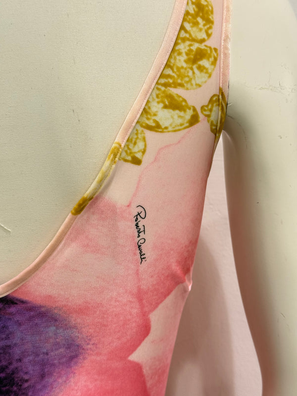 S/S 2001 Roberto Cavalli Elizabeth Taylor eye silk mini dress