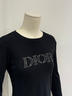 2005 Christian Dior by Galliano Swarovski logo longsleeve