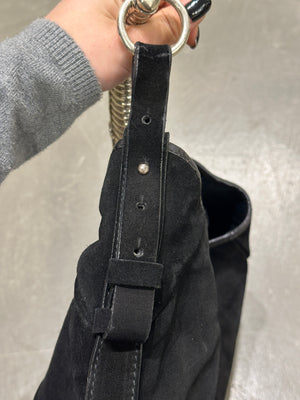 2002 Yves Saint Laurent Mombasa black suede bag