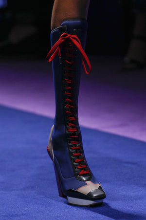 S/S2017 Versace iconic runway neoprene multi color high boots