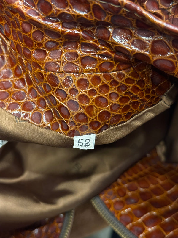 1990s Gianni Versace embossed crocodile leather jacket
