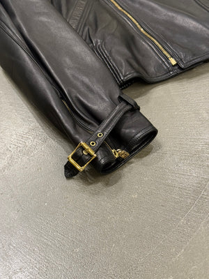 1990s Gianni Versace asymmetric leather biker jacket