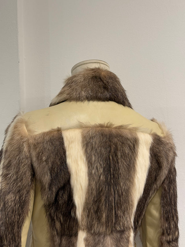 A/W2001 Dolce & Gabbana fur & leather biker jacket