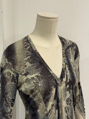 2003 Roberto Cavalli abstract print midi dress