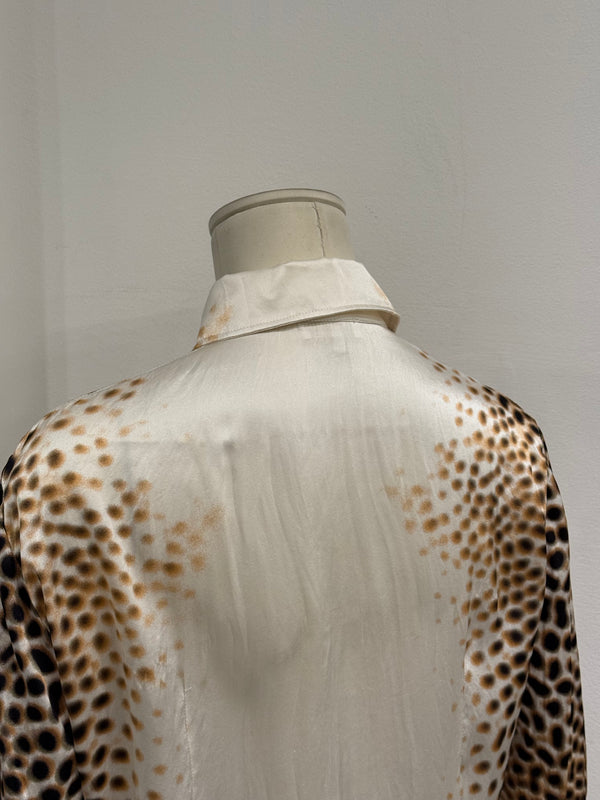2000s Roberto Cavalli Leopard Print silk shirt