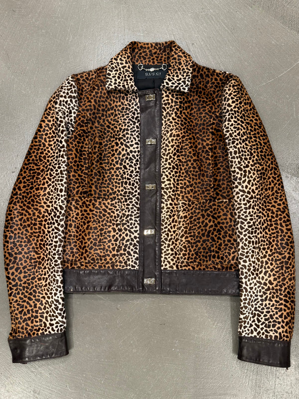 A/W 2010 Gucci by Frida Giannini leopard pony hair leather jacket