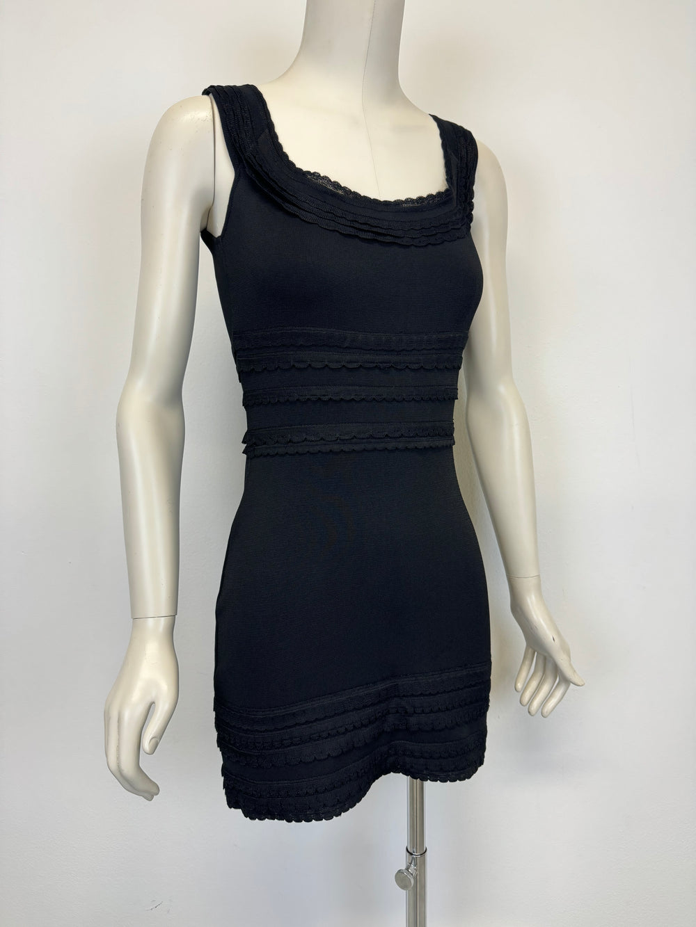 1990s Christian Dior scallop layered knit dress