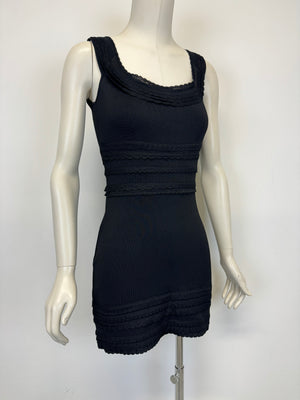 1990s Christian Dior scallop layered knit dress