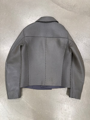 A/W2013 Emporio Armani runway laser cut leather jacket
