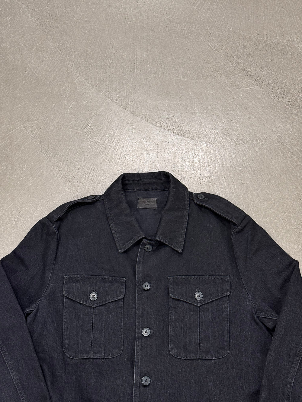2018 Saint Laurent belted military cotton jacket
