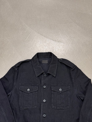 2018 Saint Laurent belted military cotton jacket