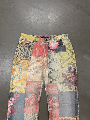 2000s Roberto Cavalli patchwork pants