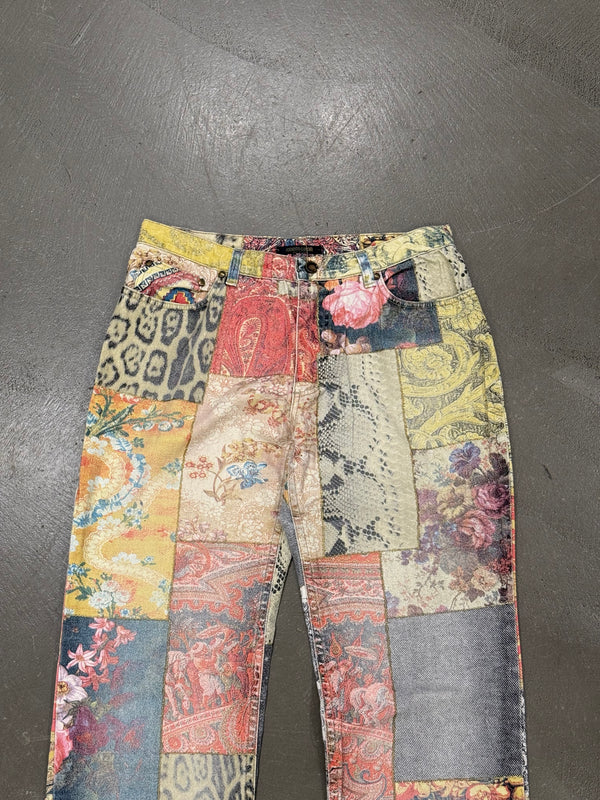 2000s Roberto Cavalli patchwork pants