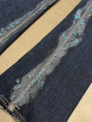 2000s Cavalli crystal-embellished flare jeans