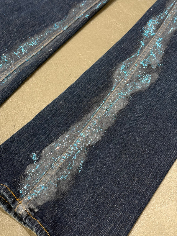 2000s Cavalli crystal-embellished flare jeans
