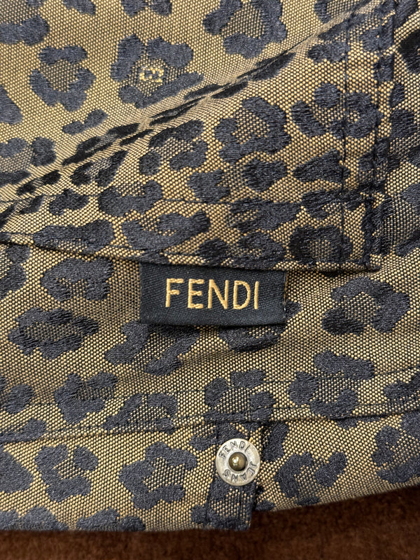 2000s Fendi straight pants with leopard print