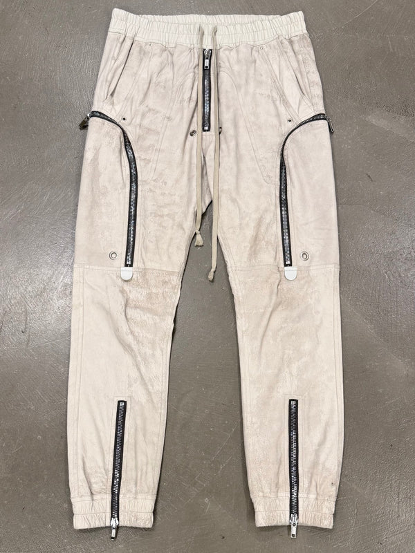 SS2021 Rick Owens “Phlegeton” distressed leather Bauhaus Cargo Pants