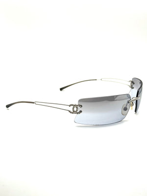 2000s Chanel rhinestone sunglasses