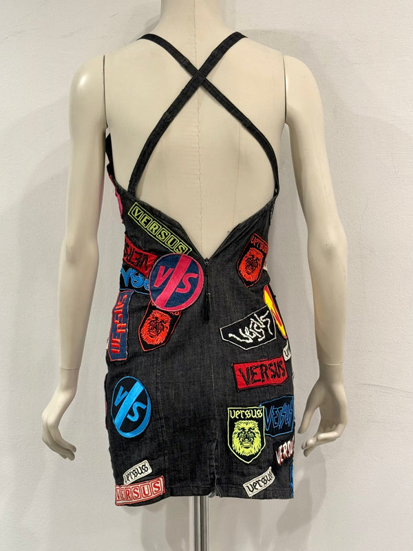 2000s Versace Versus patchwork dress