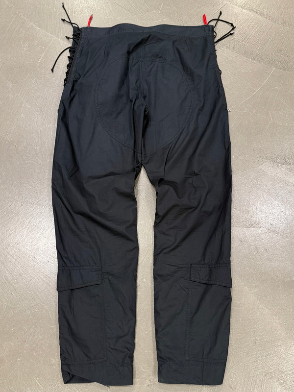 2000s Prada lace up multi-zip nylon astro cargo pants