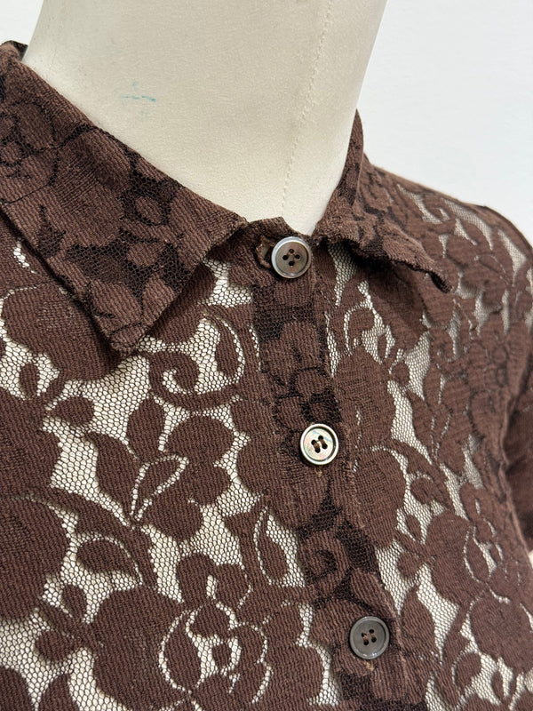 1996 Helmut Lang runway lace shirt