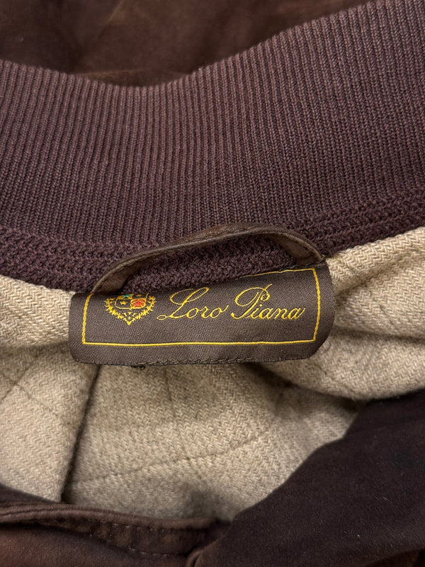 1990s Loro Piana suede bomber jacket