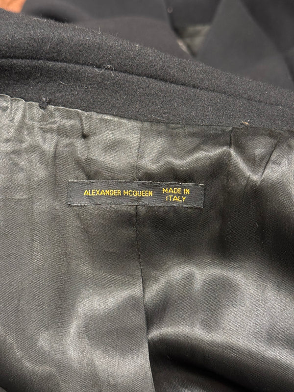 A/W2001 Alexander McQueen runway paneled wool wrap coat