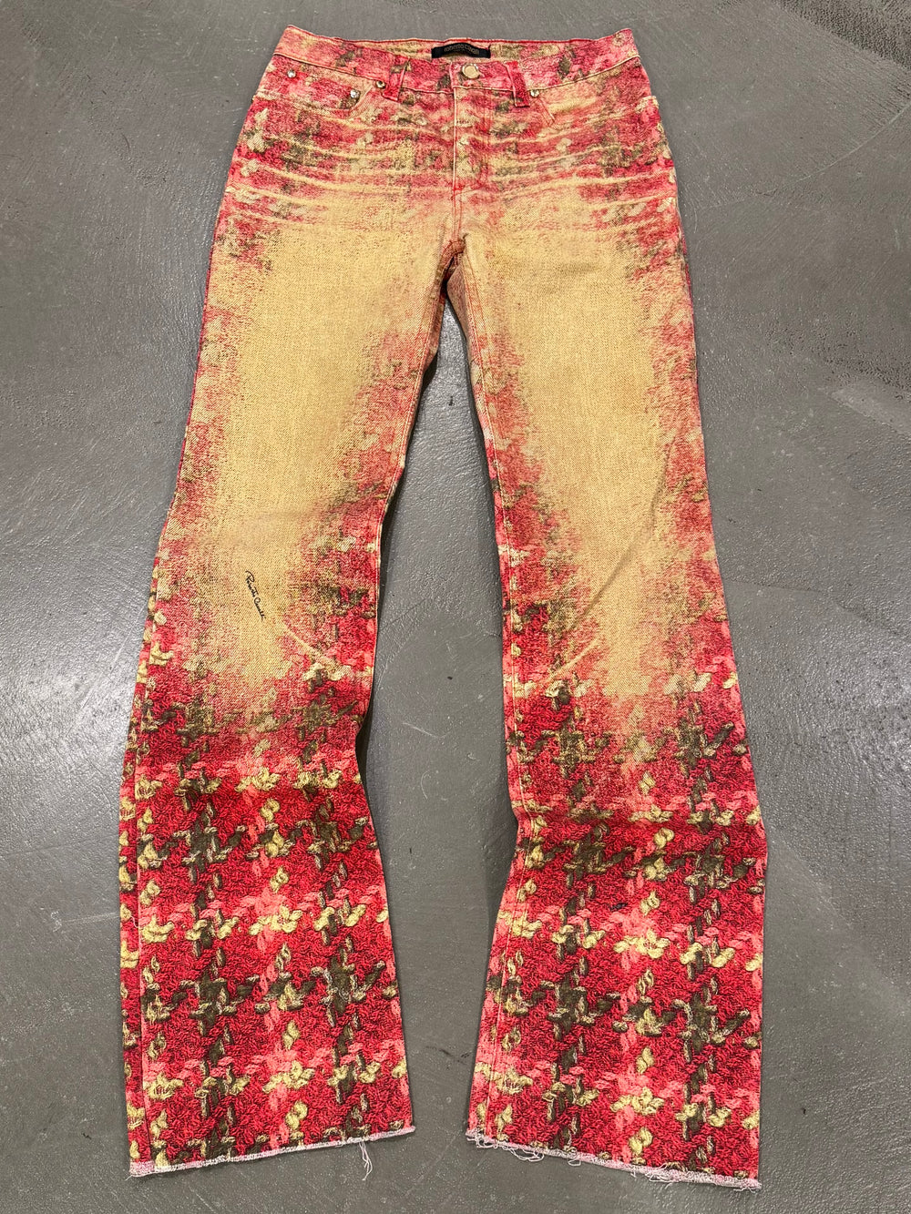 2000s Roberto Cavalli checkered faded pants