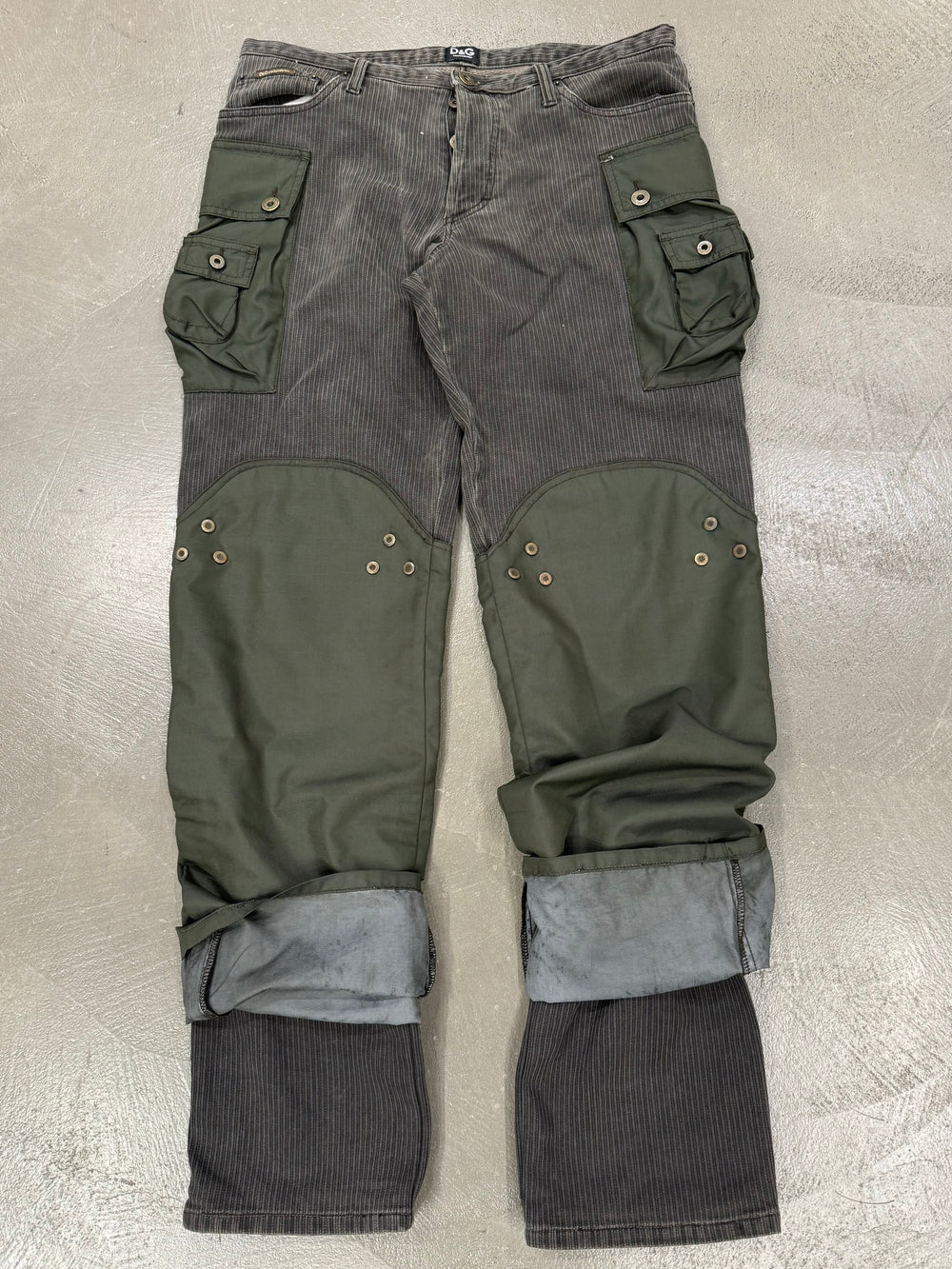 A/W2004 Dolce & Gabbana double layered hybrid combat cargo pants