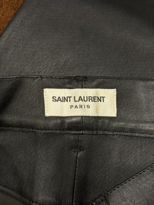 2013 Saint Laurent by Hedi Slimane stretchy leather skinny pants