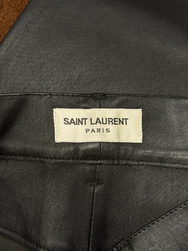2013 Saint Laurent by Hedi Slimane stretchy leather skinny pants