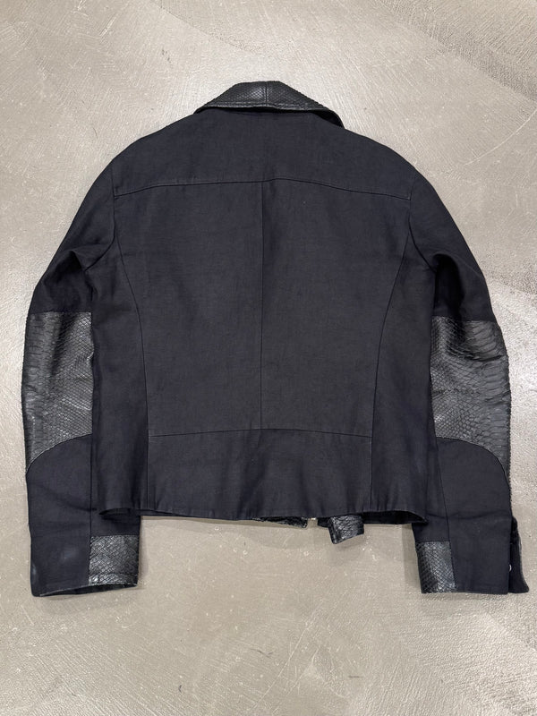 1990s Gianni Versace python leather biker jacket