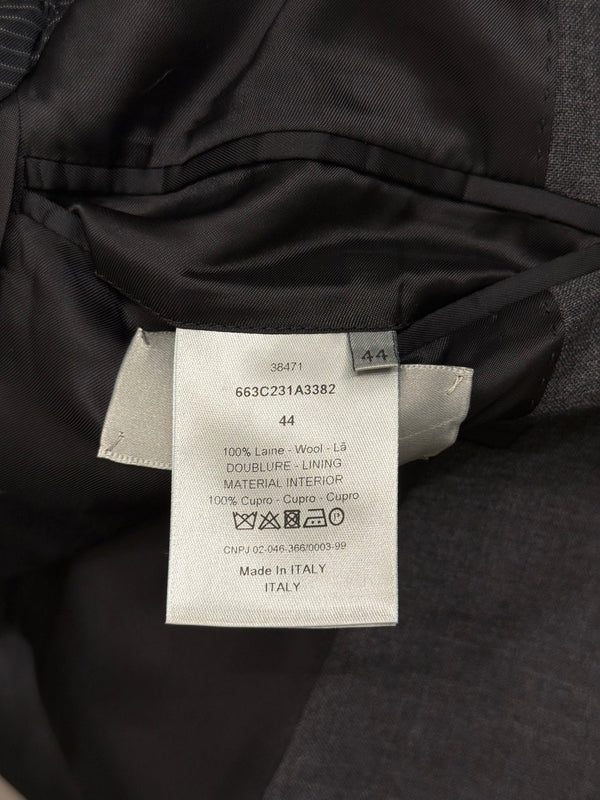 2010s Dior slim-fit tailored blazer with contrast striped collar