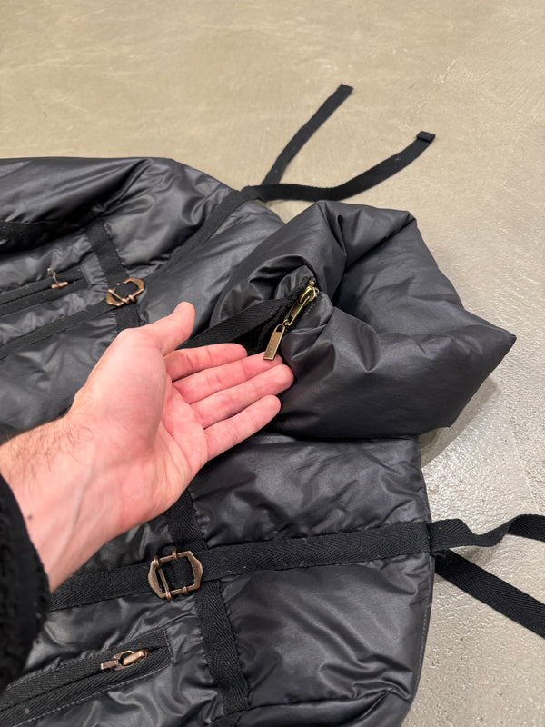1990s Roberto Cavalli harness bondage puffer jacket