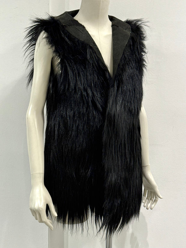 2000s Dolce & Gabbana real fur leather vest