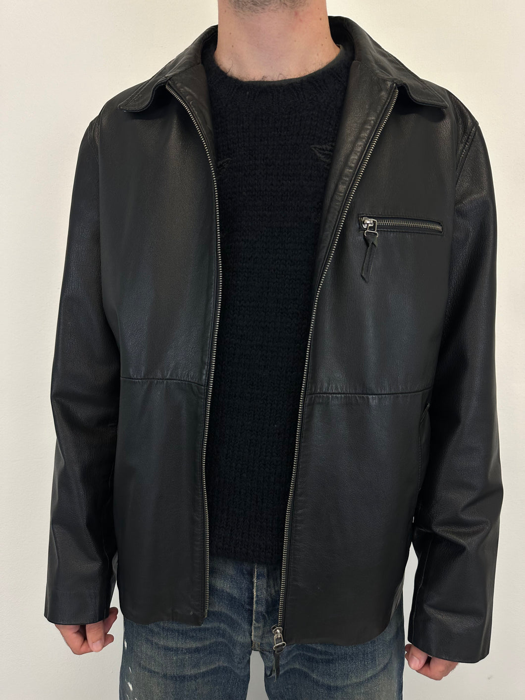 2000s Dolce & Gabbana black leather Jacket