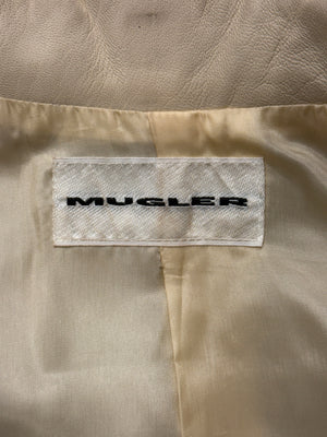 1990s Mugler leather blazer jacket