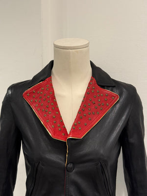 S/S2015 Saint Laurent by Hedi Slimane runway sample studded stars leather jacket