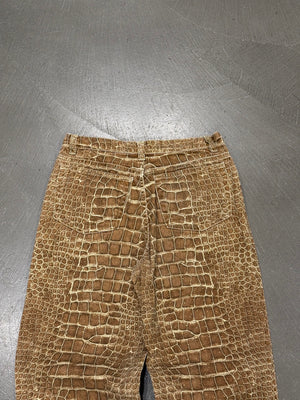 1990s Roberto Cavalli crocodile print pants