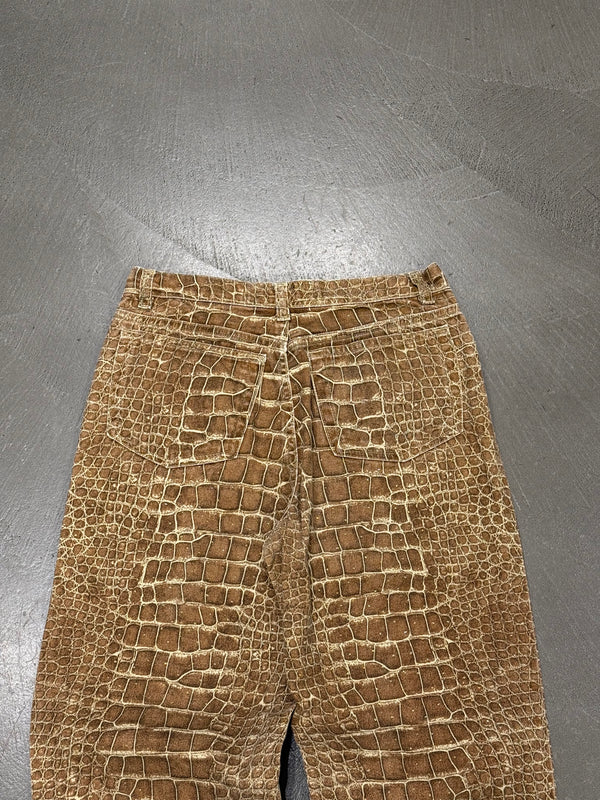 1990s Roberto Cavalli crocodile print pants