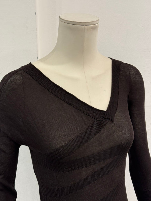 1990s Gucci by Tom Ford sheer asymmetrical top