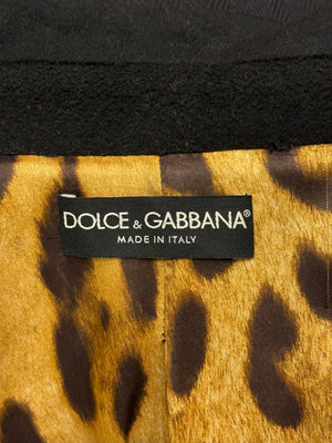 2000s Dolce & Gabbana double collar cashmere belted coat